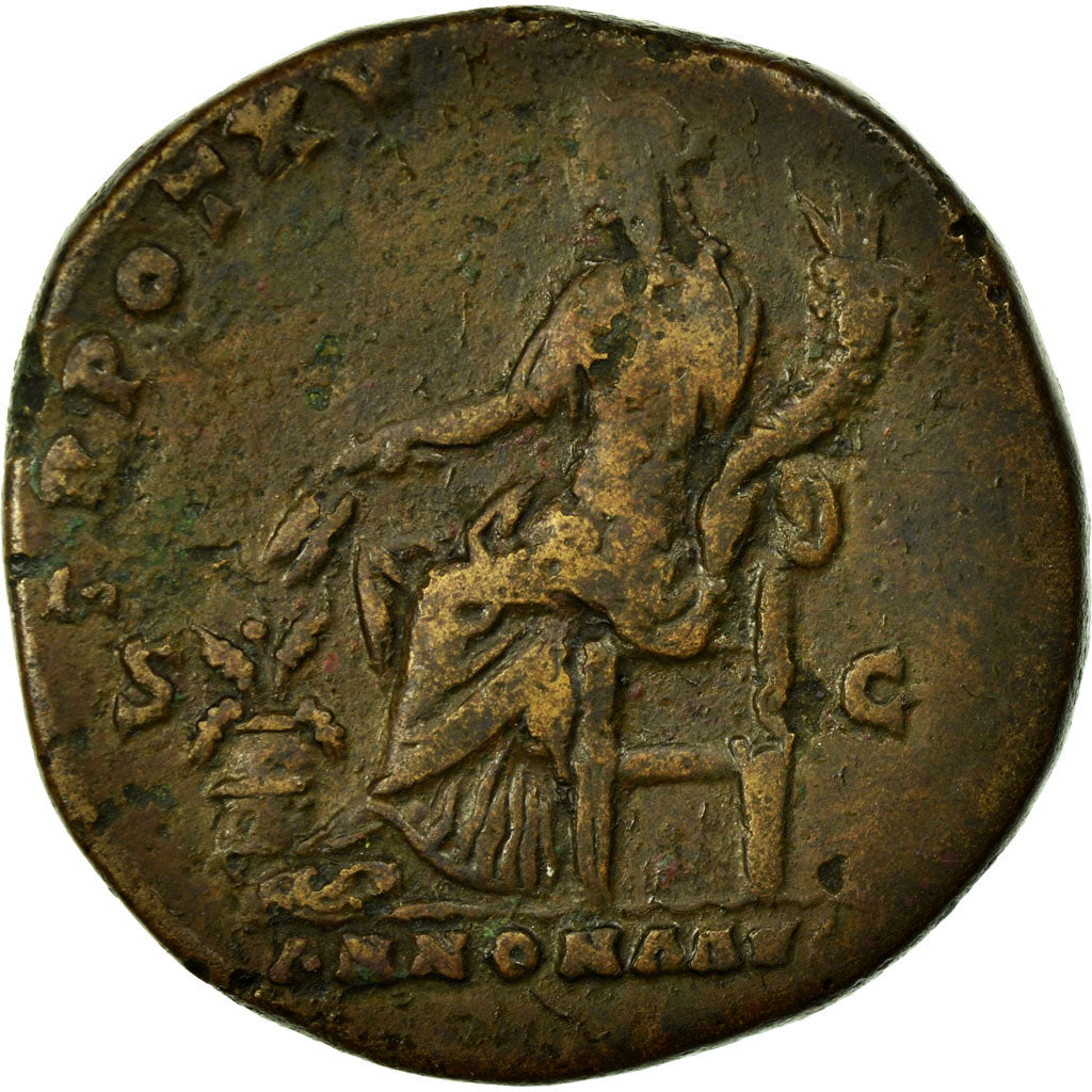 Antoninus Pius,
sestertius,
Meď